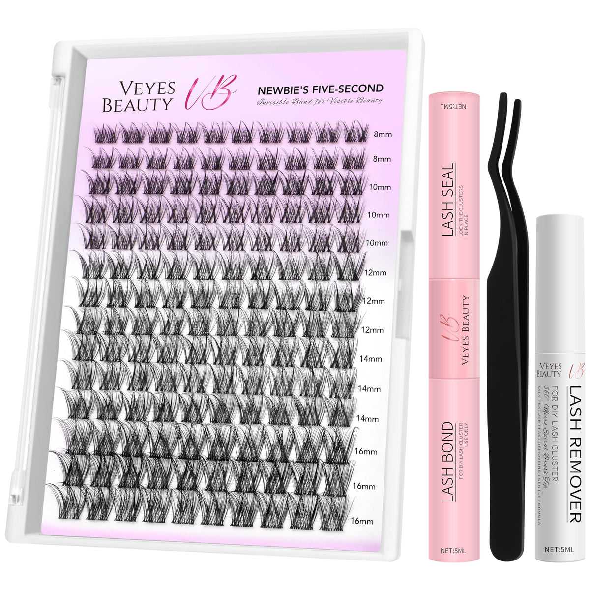 VEYESBEAUTY lash clusters kit wispy lashes for natural, customizable looks