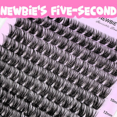 VEYESBEAUTY lash clusters PBT fibers closeup – soft, lightweight, natural-looking fluff.