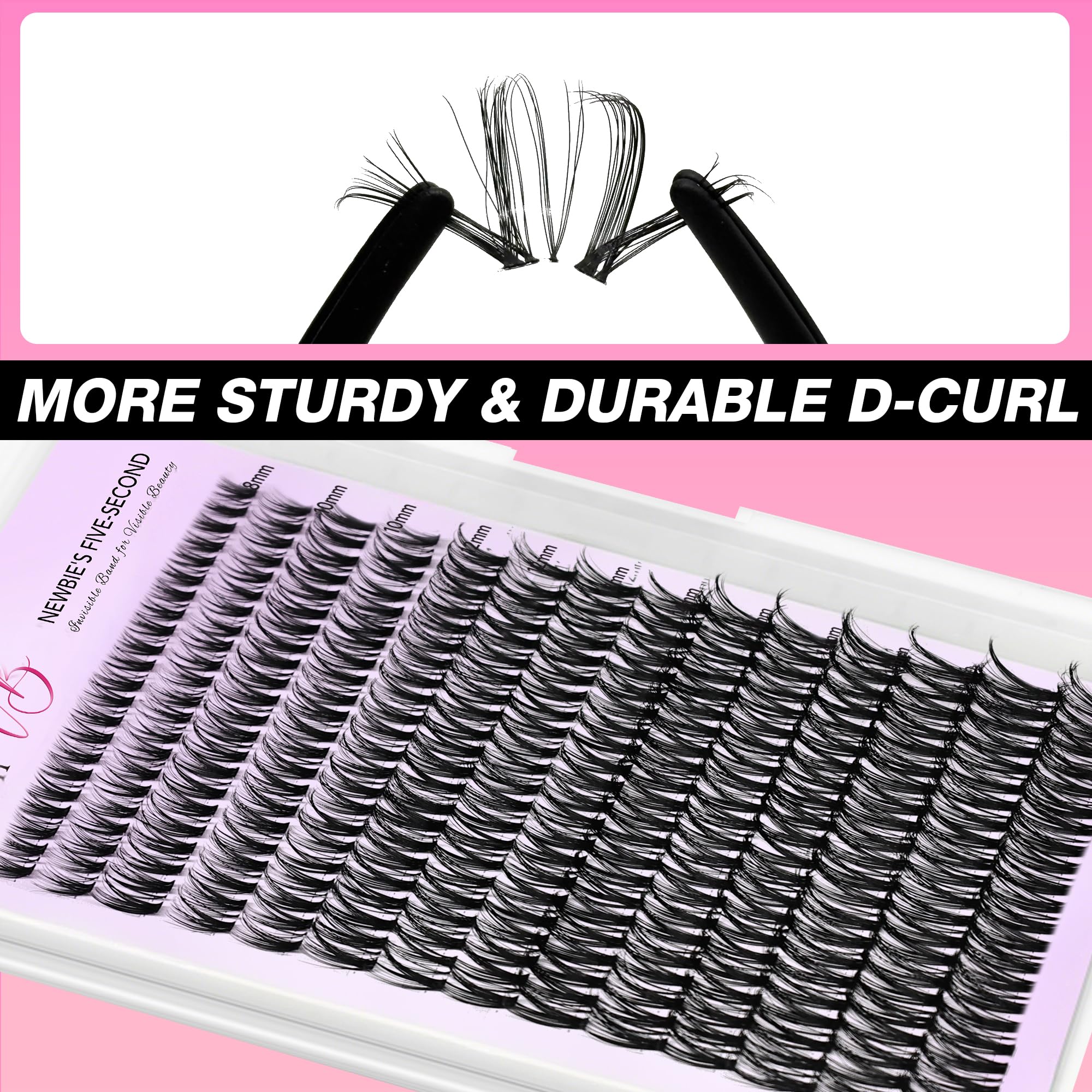 VEYESBEAUTY soft-pbt-fiber lash clusters offering lightweight comfort