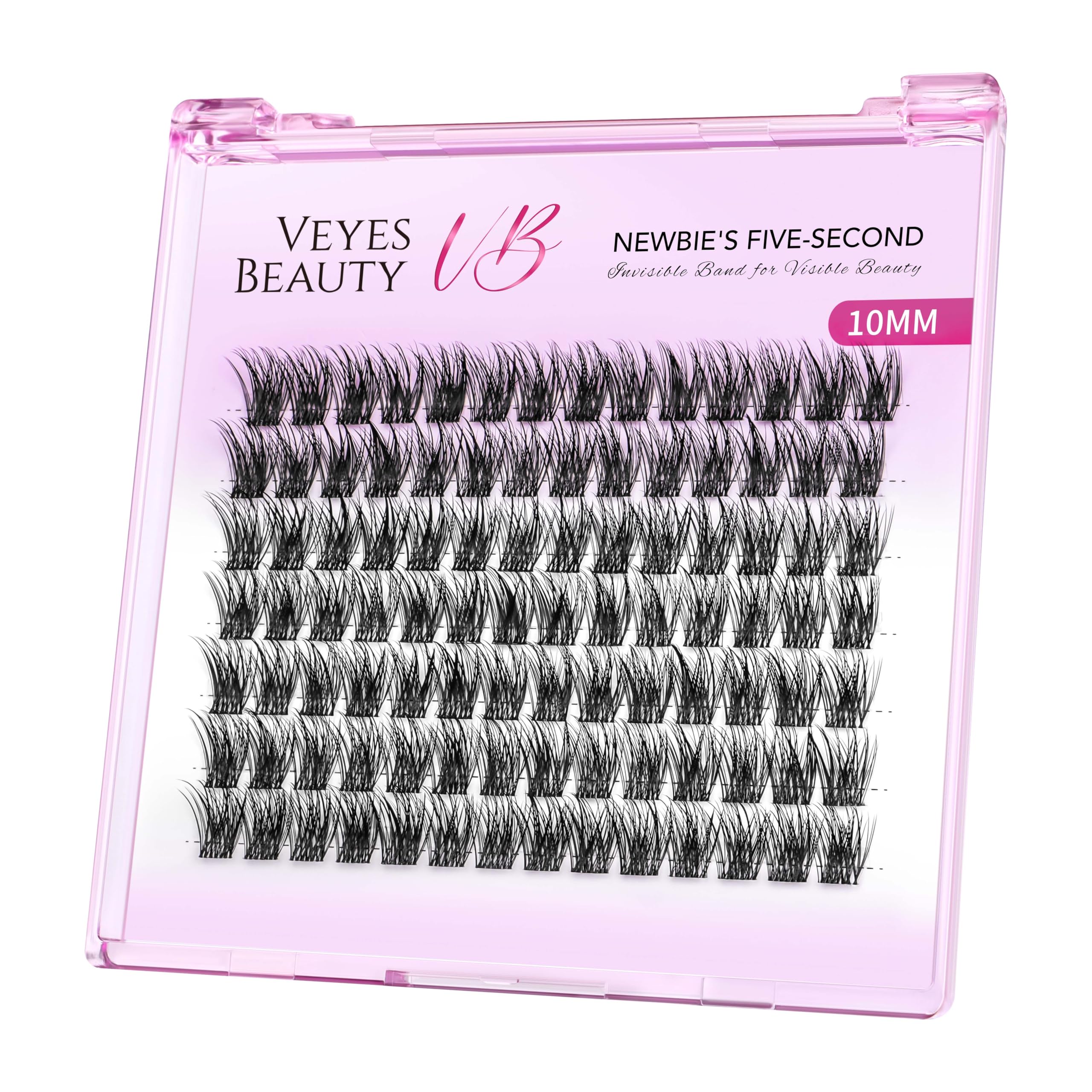 VEYESBEAUTY lash clusters tray showing reusable design for multiple looks