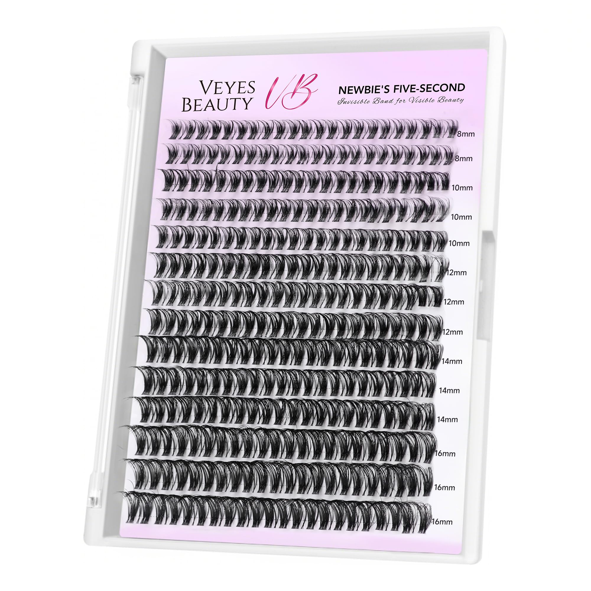 VEYESBEAUTY wispy-tray lash clusters for quick DIY volume and natural look