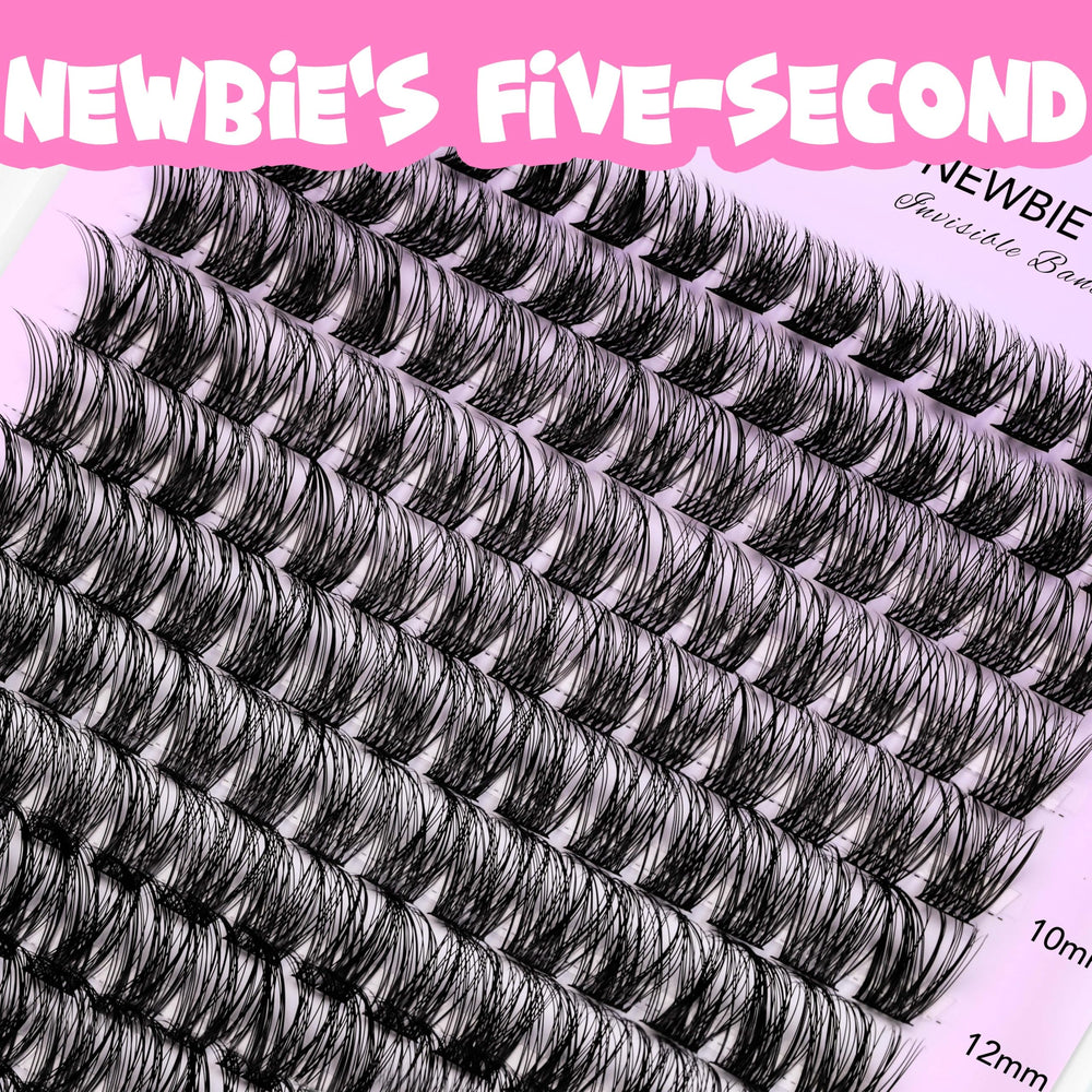 VEYESBEAUTY Newbie five-second lashes image highlights fast, beginner-friendly application.