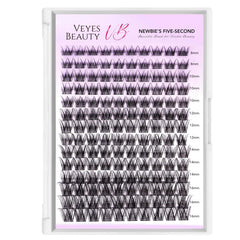 VEYESBEAUTY Newbies five‑second clusters with wider band enable quick DIY application.