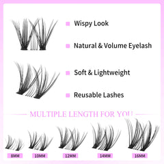 VEYESBEAUTY soft PBT fibers create lightweight, fluffy lashes for everyday wear.