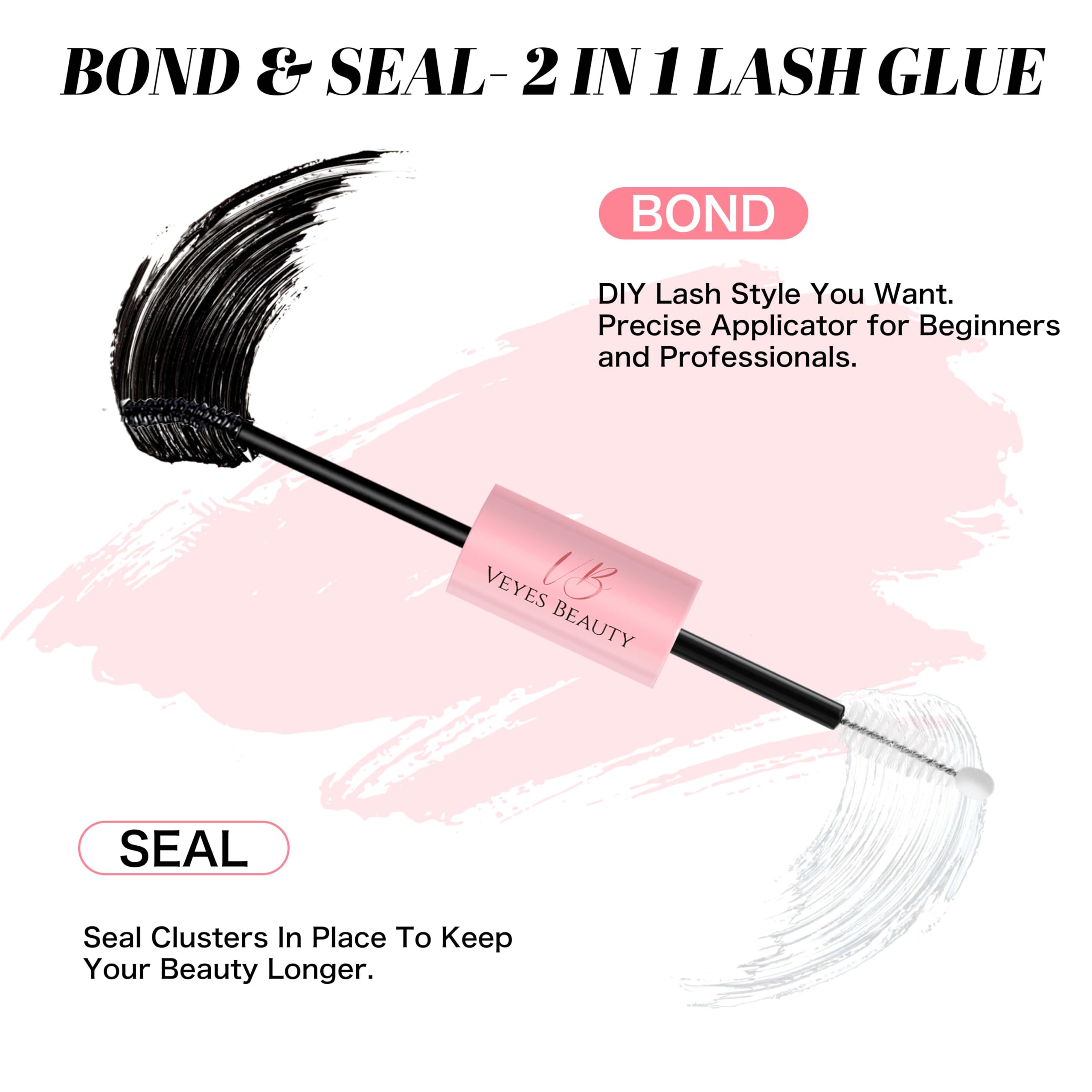 VEYESBEAUTY waterproof lash adhesive withstands sweat for longer wear.