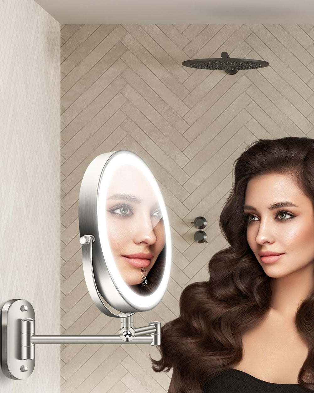VFD double-sided 9-inch makeup mirror highlights 1X and 30X magnification