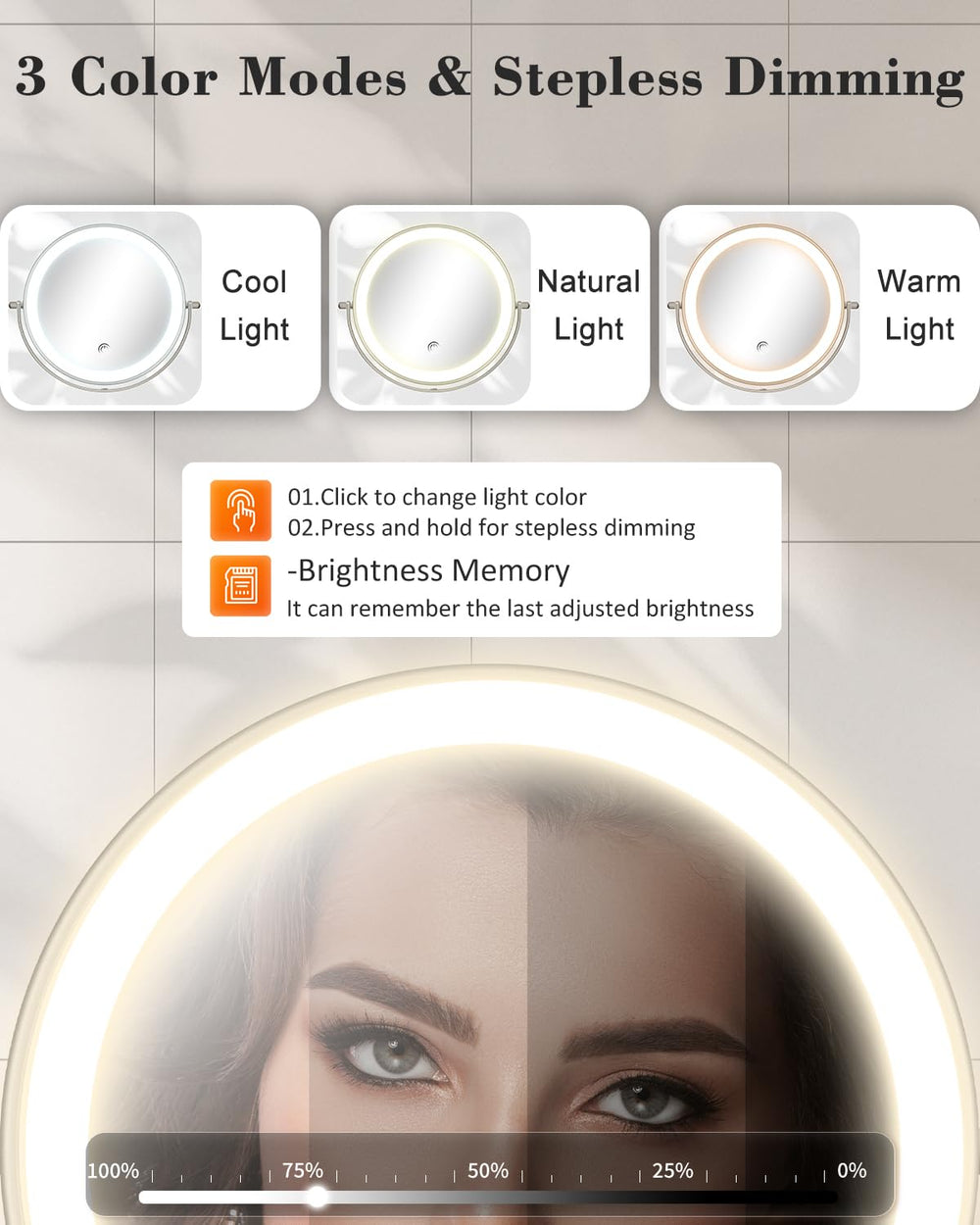 VFD memory function remembers last brightness setting for quick sessions