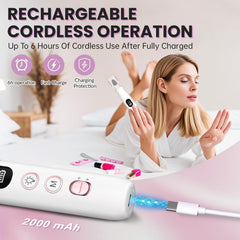 VFD nail drill-10-speed-settings enables precise filing for thick nails.