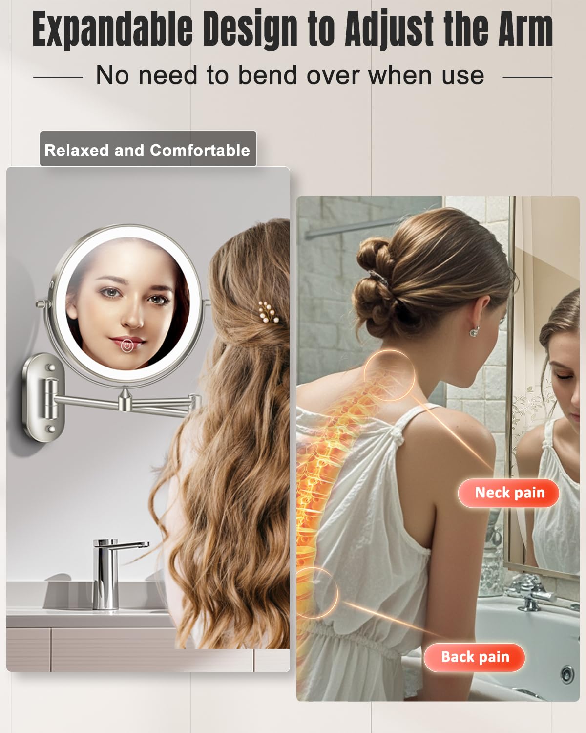 VFD Premium metal frame highlights durable, rust-resistant bathroom mirror