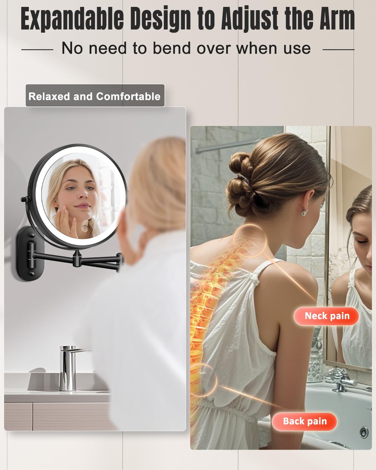 VFD mirror fully rotates 360 degrees for easy angle adjustment.
