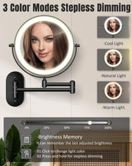 VFD rechargeable battery powered mirror with cable included for cordless use.