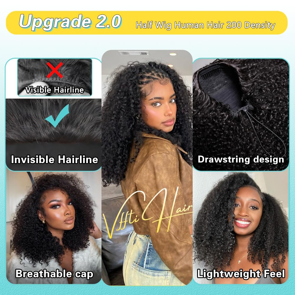 VFFTI half wig 20 inch styling options for versatile looks