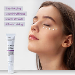 VGO Eye Cream 6D Hyaluronic Acid matrix highlights deep hydration for eye skin.