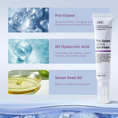 VGO Eye Cream light texture close-up showing quick absorption for sensitive skin.
