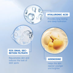 VGO snail mucin 92% closeup—rich texture suggesting potent elasticity support.