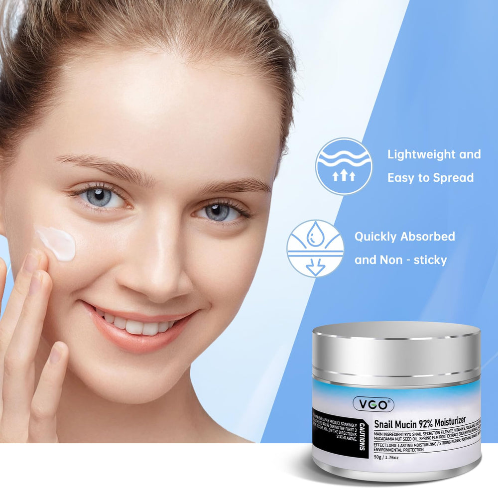 VGO snail mucin moisturizer skin-type friendly—designed for dry and sensitive skin routines.