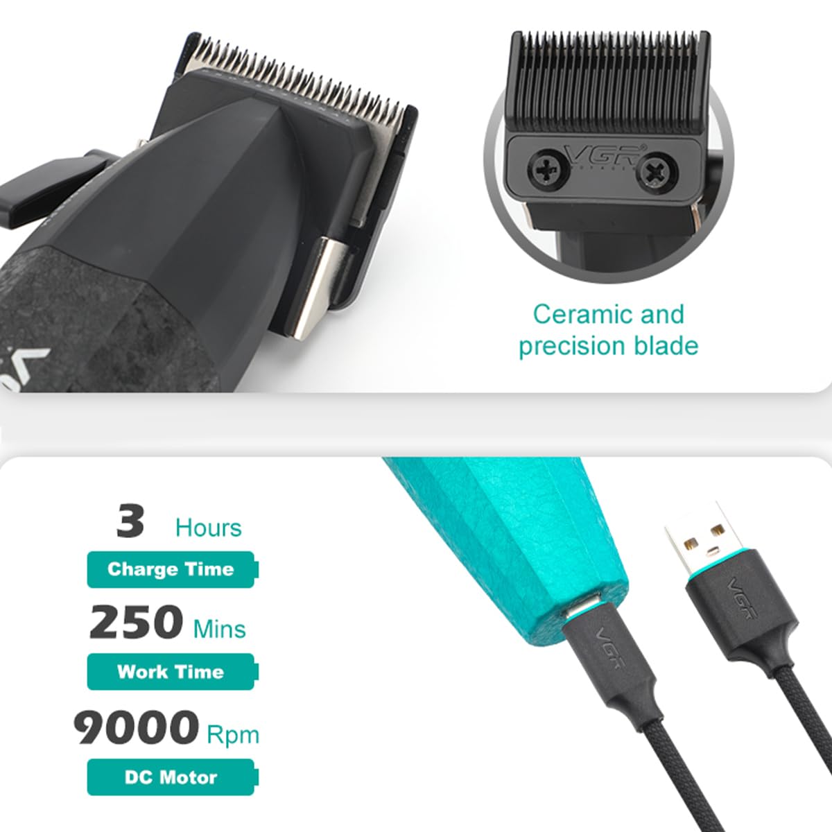 VGR 640S3 all-in-one kit box includes everything for complete grooming at home.