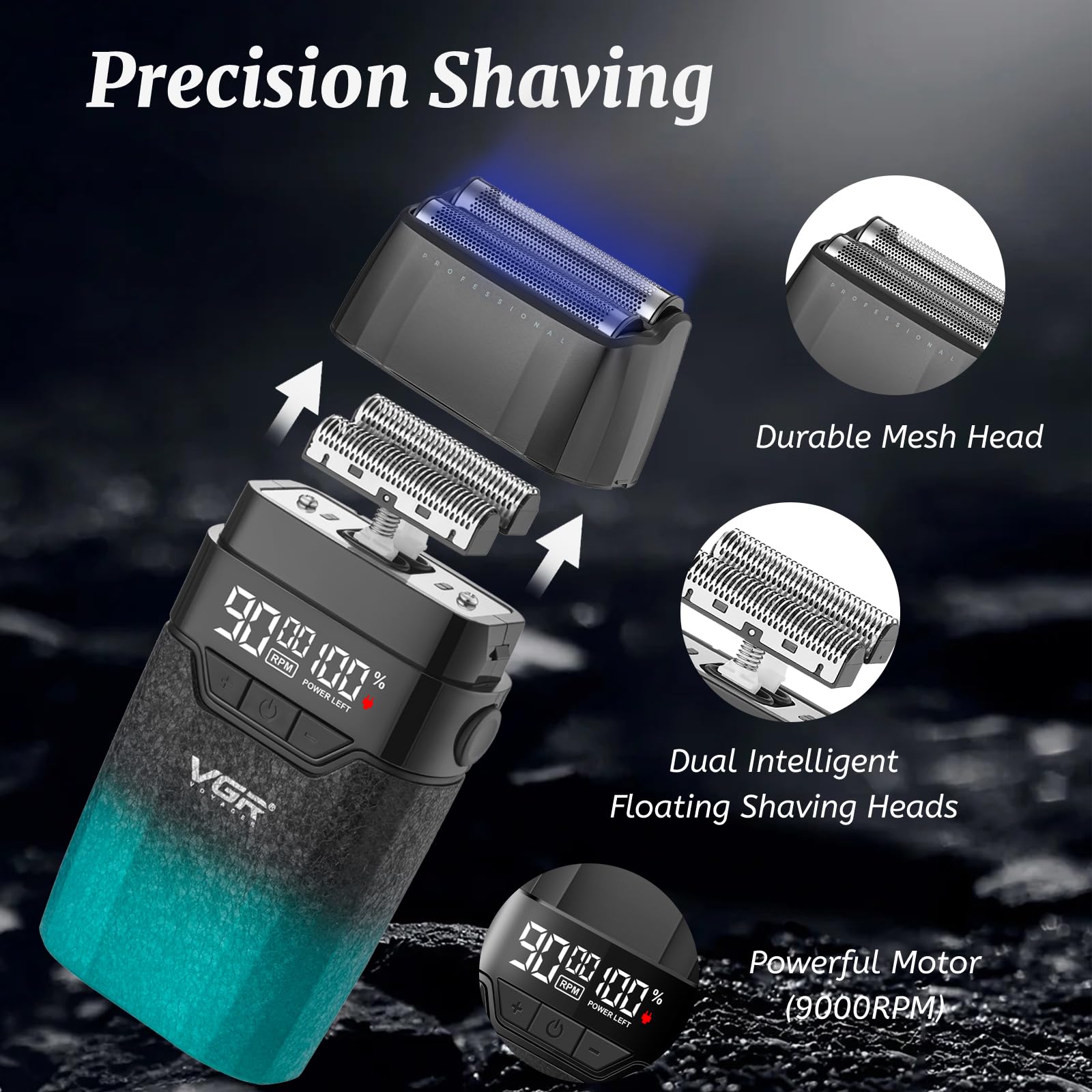 VGR 640S3 trimmer guards (3 pcs) help precise trimming in tight areas.