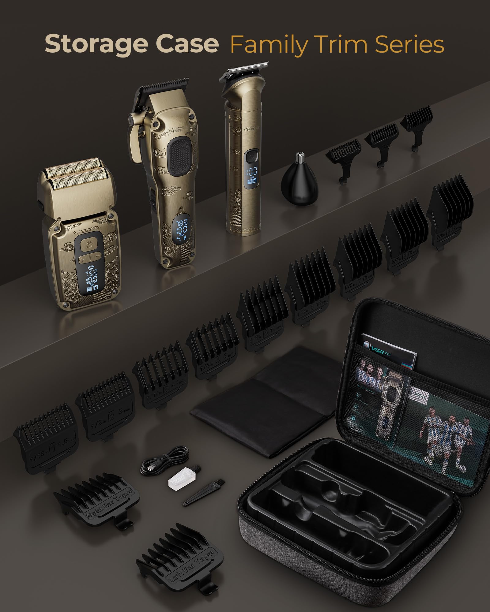VGRPRO barber cape and cleaning kit supports tidy grooming sessions.