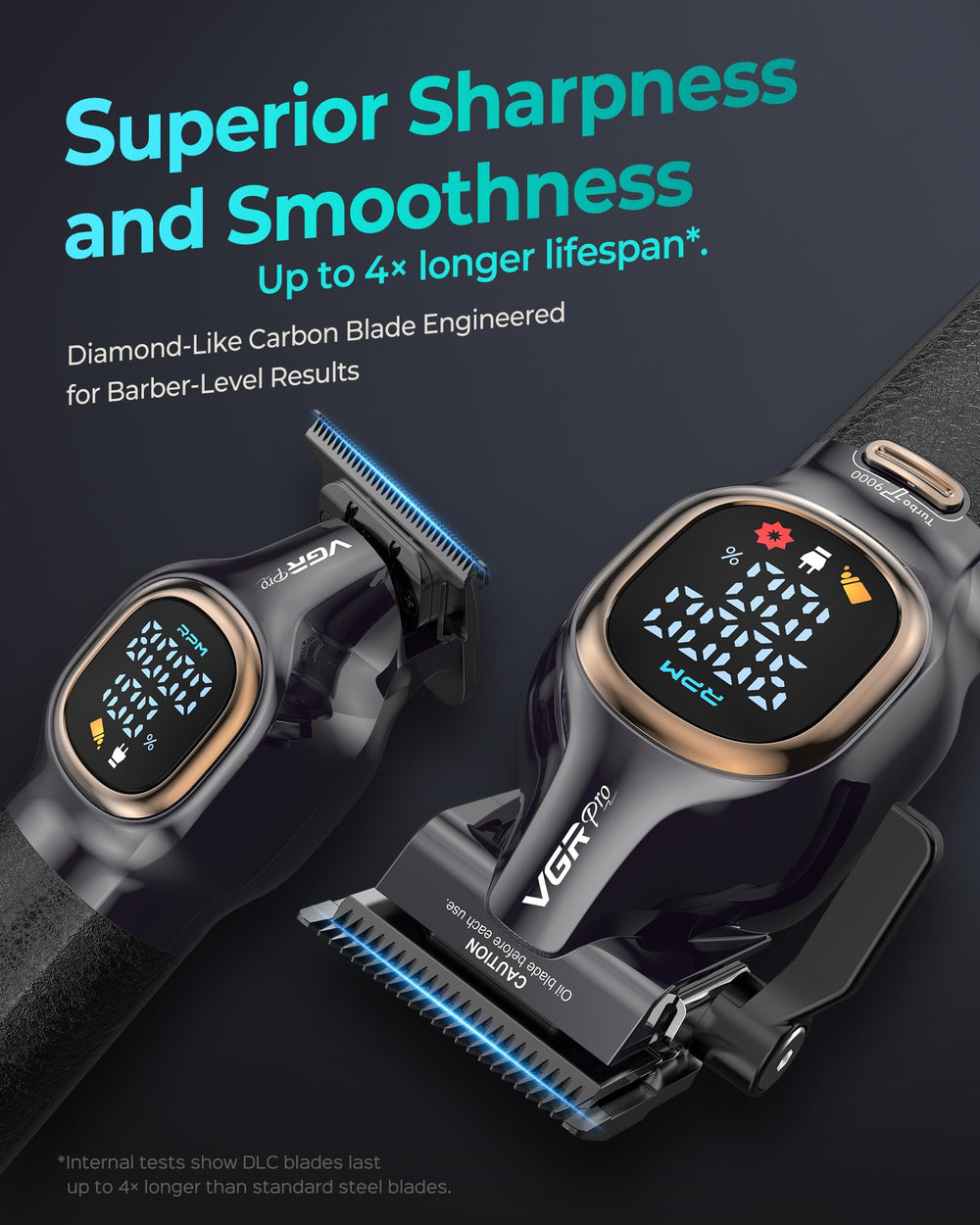 VGRPRO clippers cutting thick hair with smooth, snag-free motion.