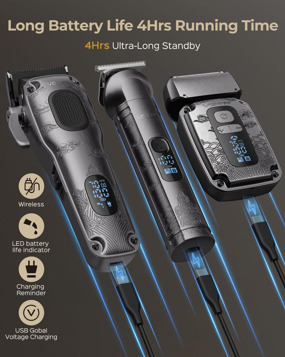 VGRPRO detachable blade head for easy cleaning between sessions