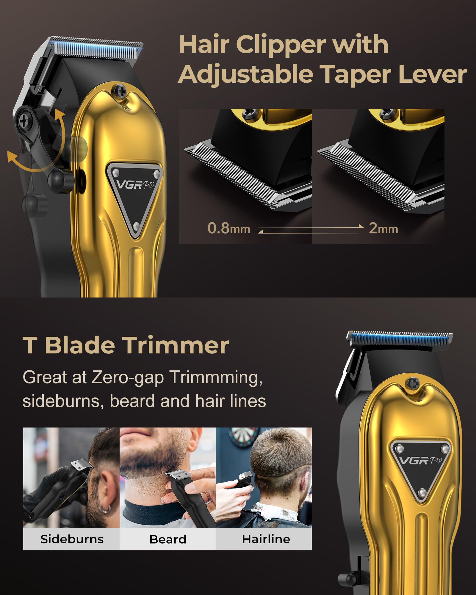 VGRPRO carbon steel T-blade close-up for precise edges and sharp lines