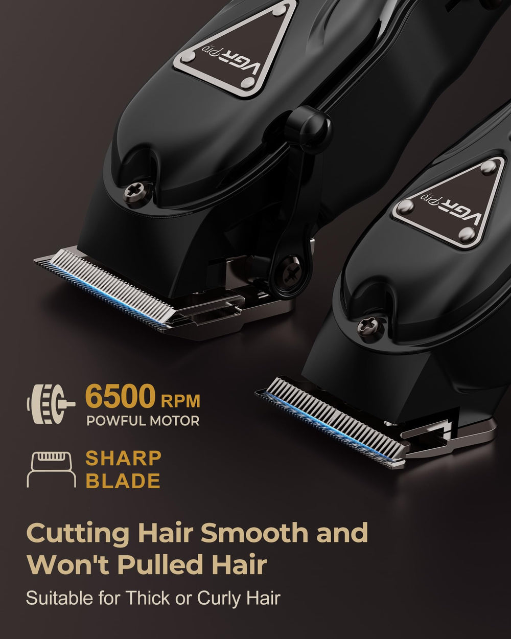 VGRPRO hair clippers precision T-blade detail shows smooth cuts