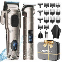 VGRPRO hair clippers kit front view cordless convenience for quick family haircuts