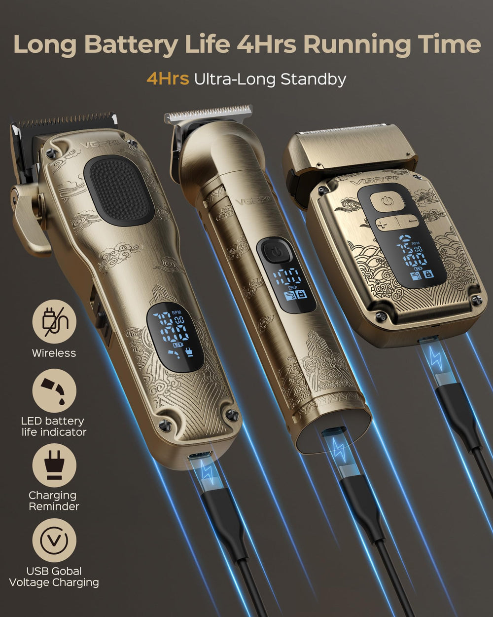 VGRPRO IPX7 waterproof design simplifies cleaning and rinsing after use.