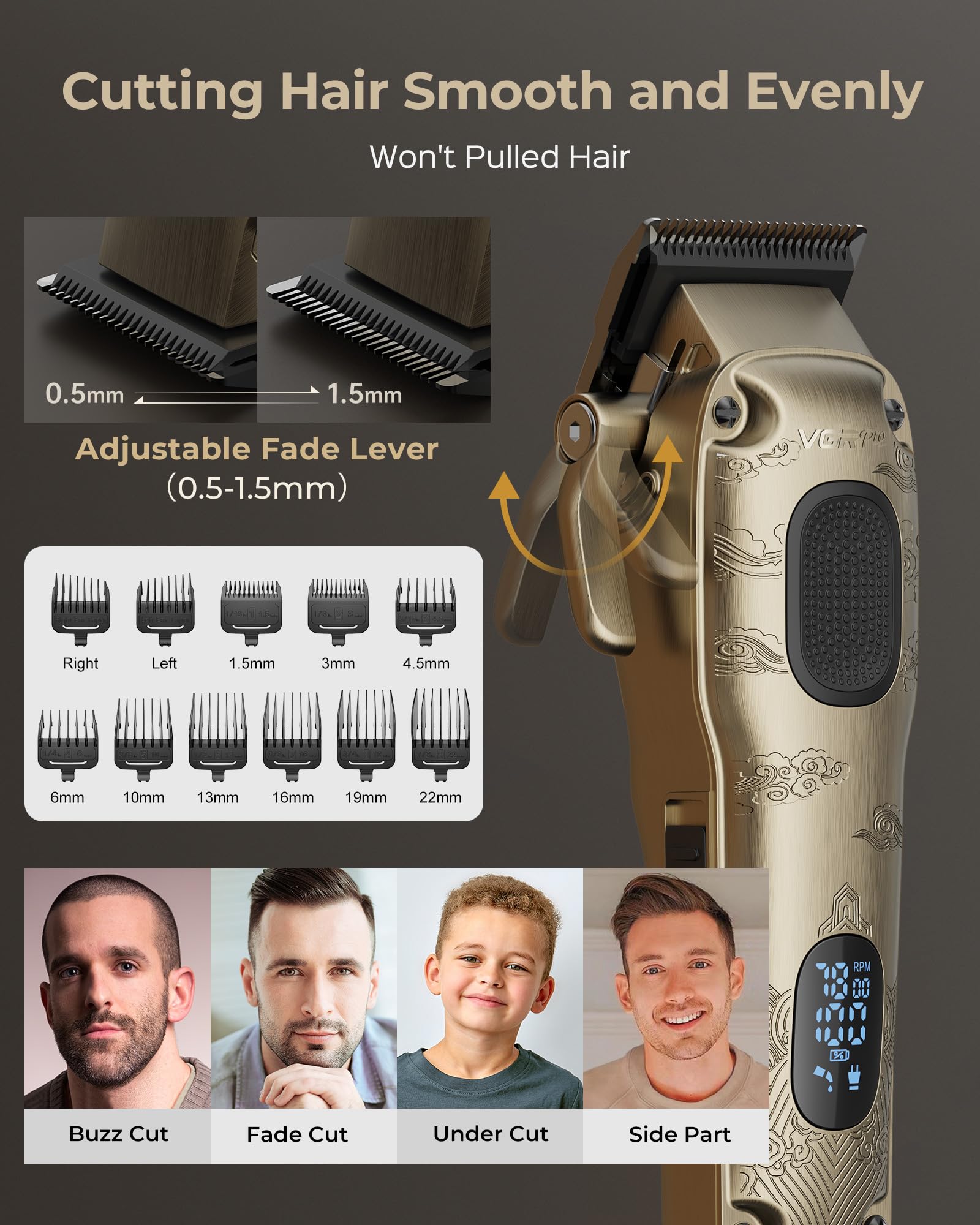 VGRPRO zero-gapped trimmer for detailing beards and edges.