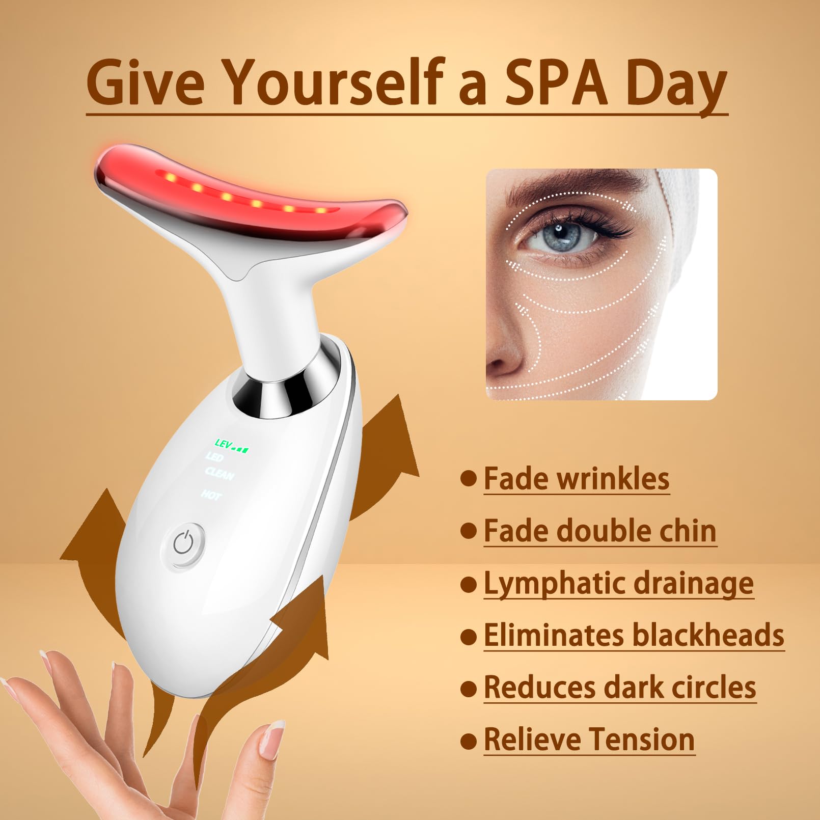VGY 7-in-1 massager neck-curve design provides wrap-around coverage for better results