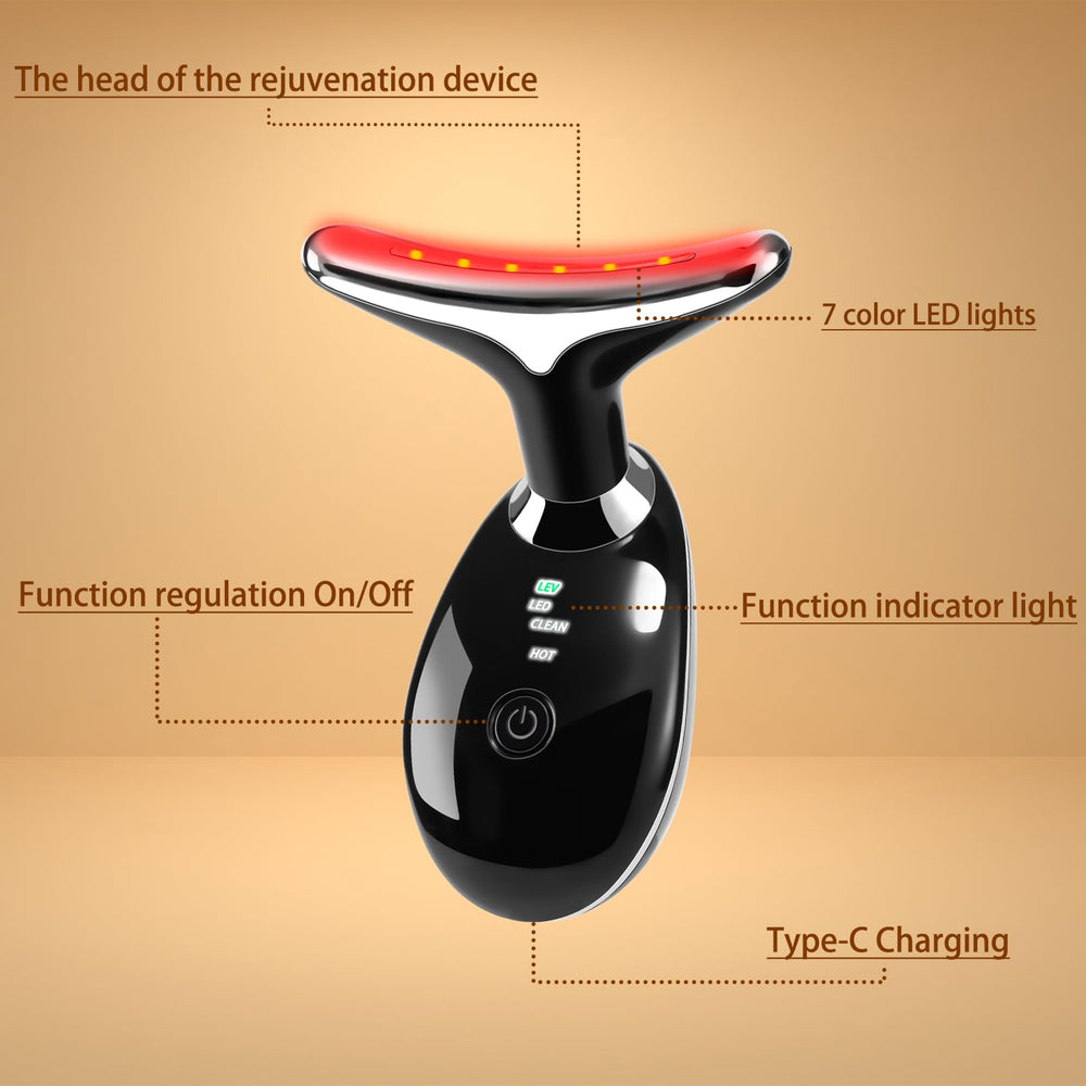 VGY 7-in-1 face massager red-light-therapy in-use promoting gentle rejuvenation