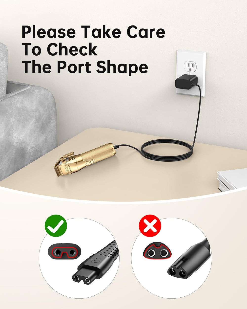 vhbw durable build ensures long-lasting charging for BaByliss PRO clippers