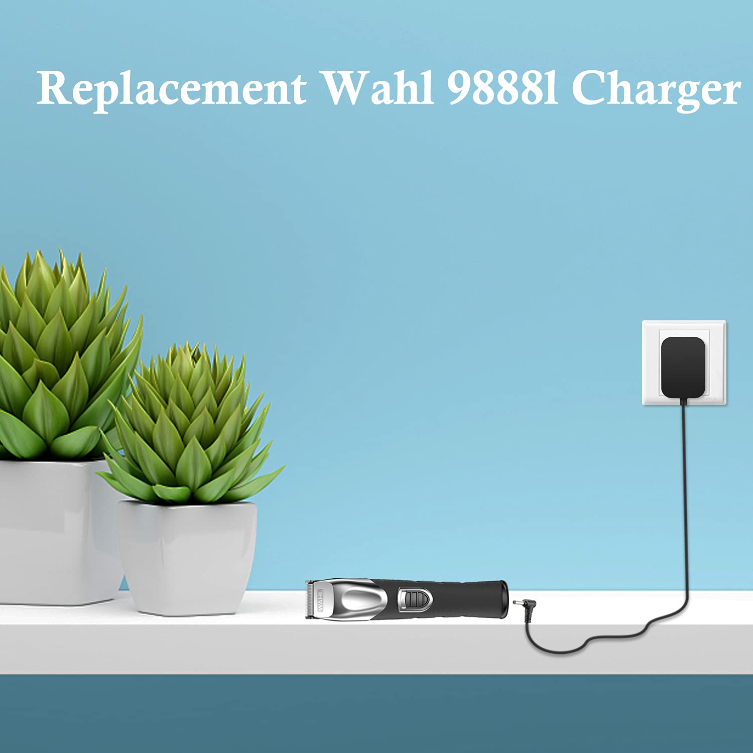 vhbw Wahl trimmer charger cord compatibility list highlights broad model support.