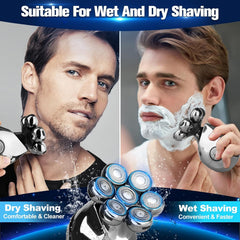 Viatia 7D floating head shaver adapting to contours for a smooth shave