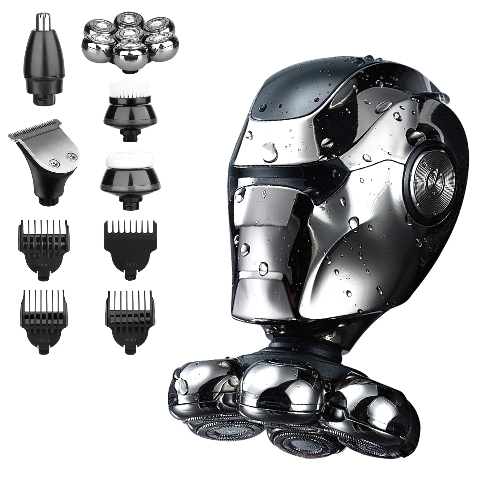 Viatia electric shaver bald head shown with sleek design for quick shaving