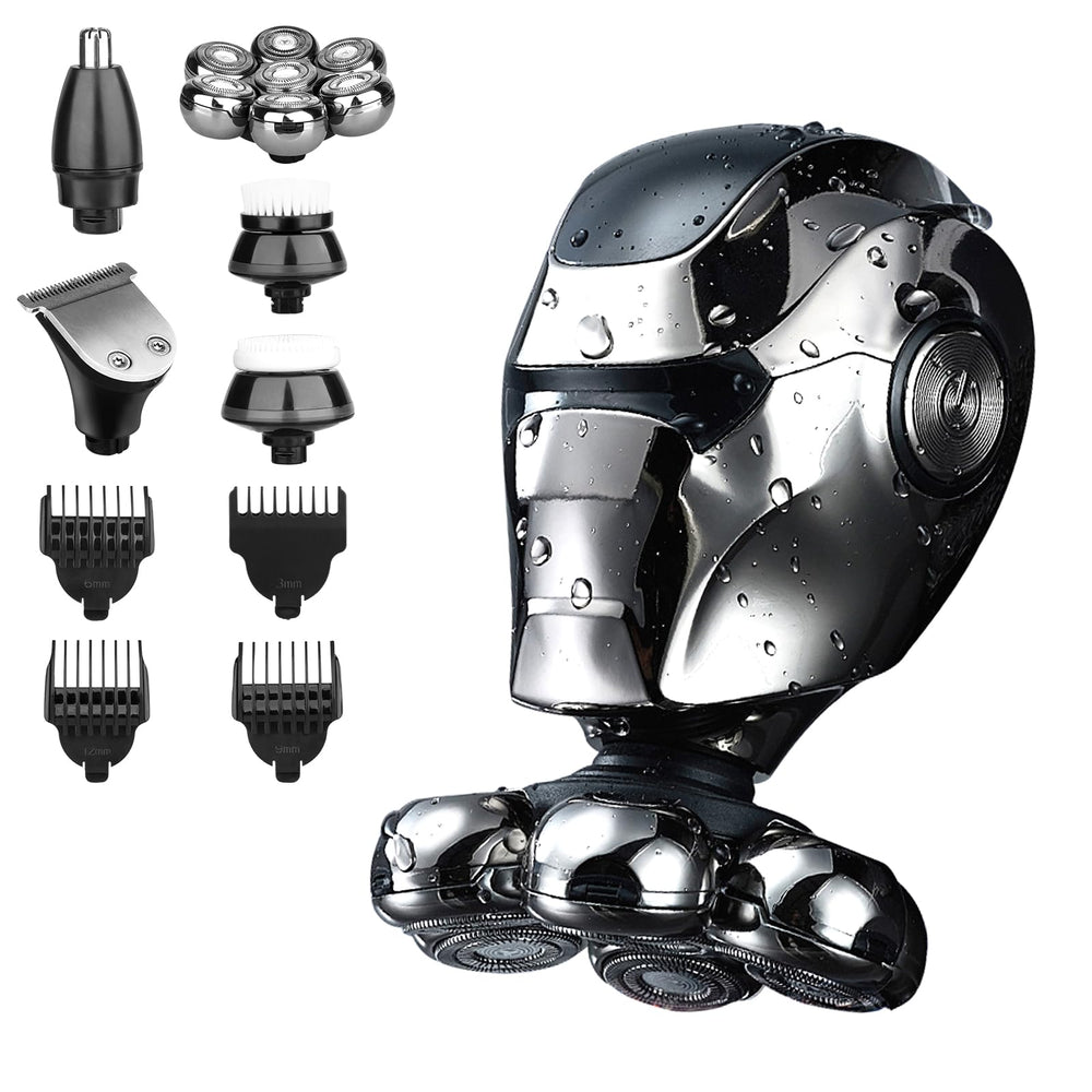 Viatia electric shaver bald head shown with sleek design for quick shaving