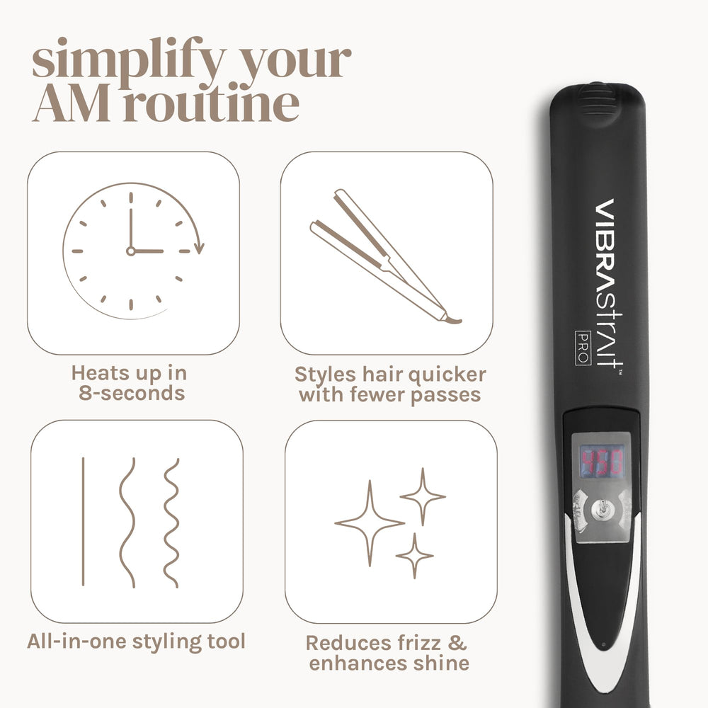 Vibrastrait Pro temperature range 190-450°F for versatile hair types