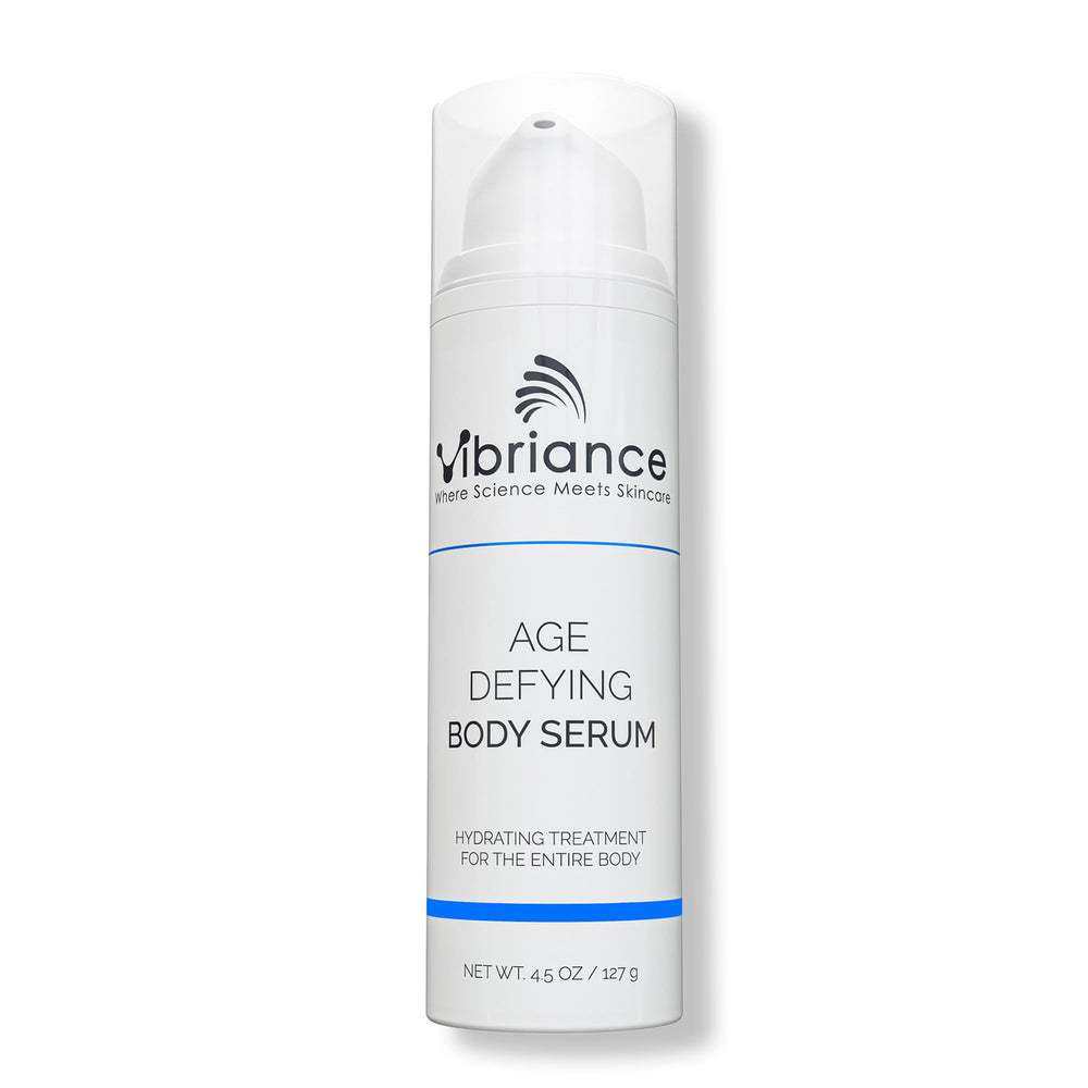 Vibriance Age Defying Body Serum bottle for fast-absorbing hydration and smoother skin.