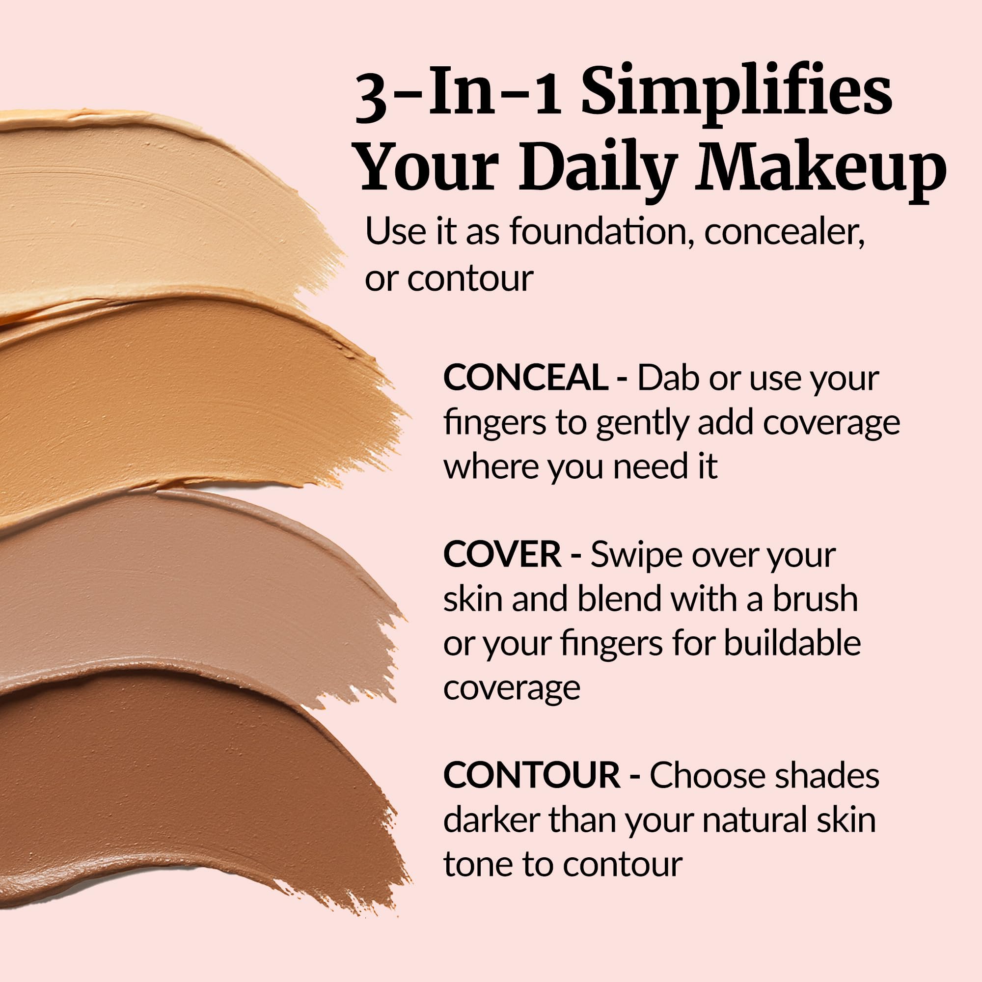 Vibriance Complexion Sticks beige shade demonstrates natural, buildable coverage for mature skin