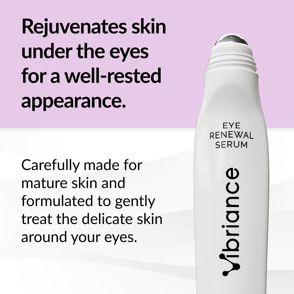 Vibriance Eye Renewal Serum applied around the eye area brightening and hydrating