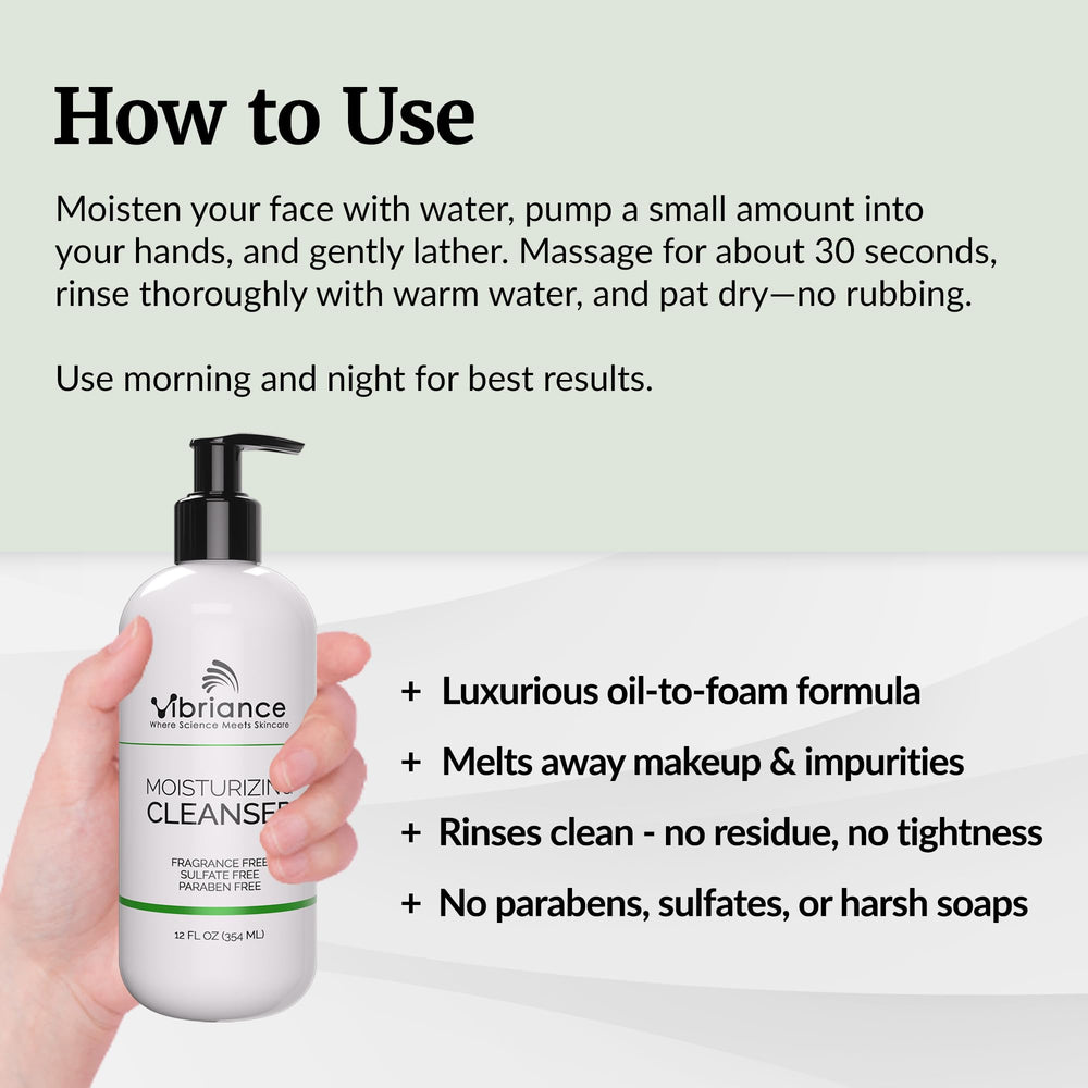 Foam-lather from the oil-to-foam cleanser for a gentle wash