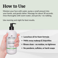 Foam-lather from the oil-to-foam cleanser for a gentle wash