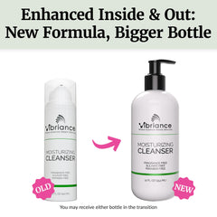 Vibriance Cleanser pour shows easy dosing for balanced cleansing and hydration