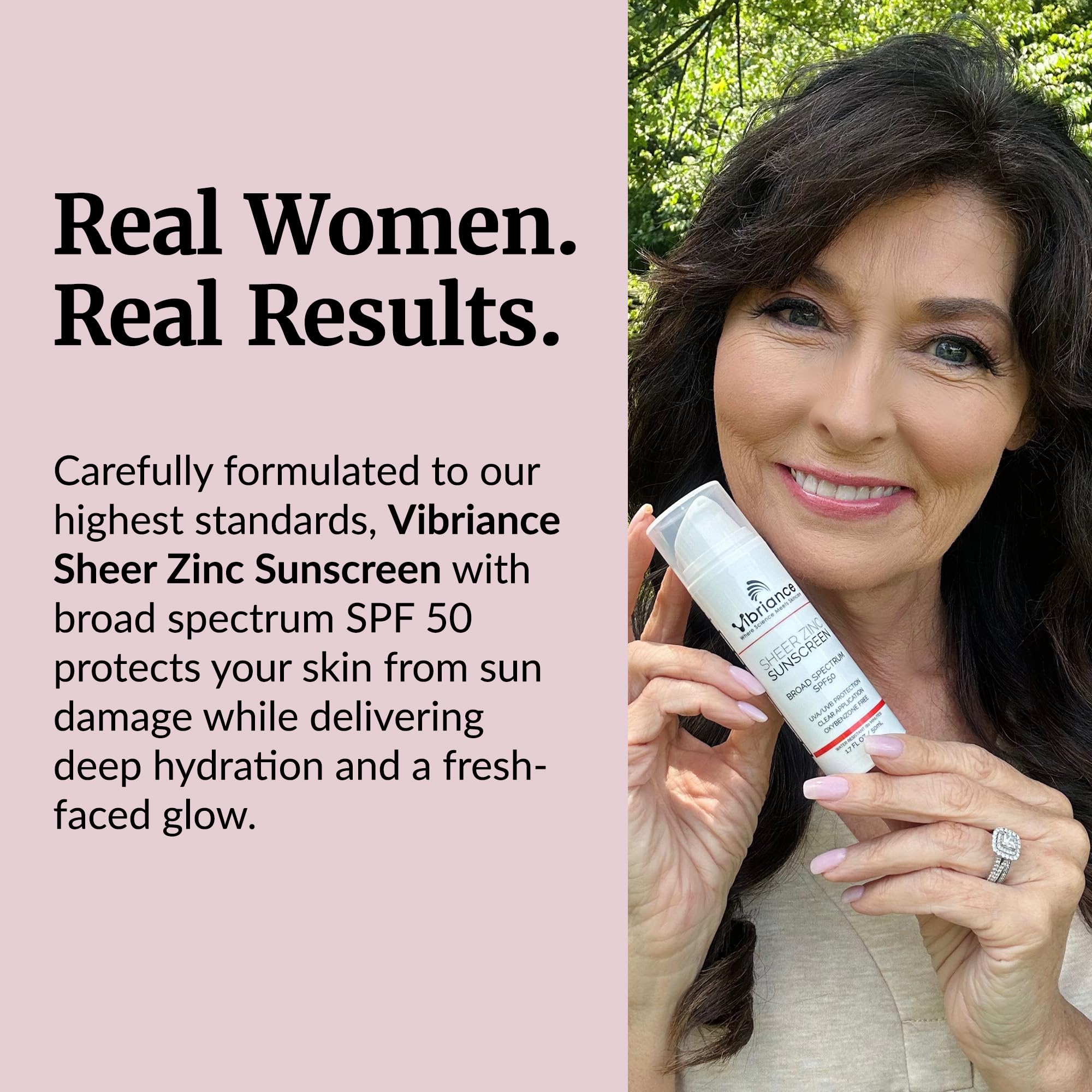 Vibriance Sheer Zinc Sunscreen gentle enough for sensitive or mature skin