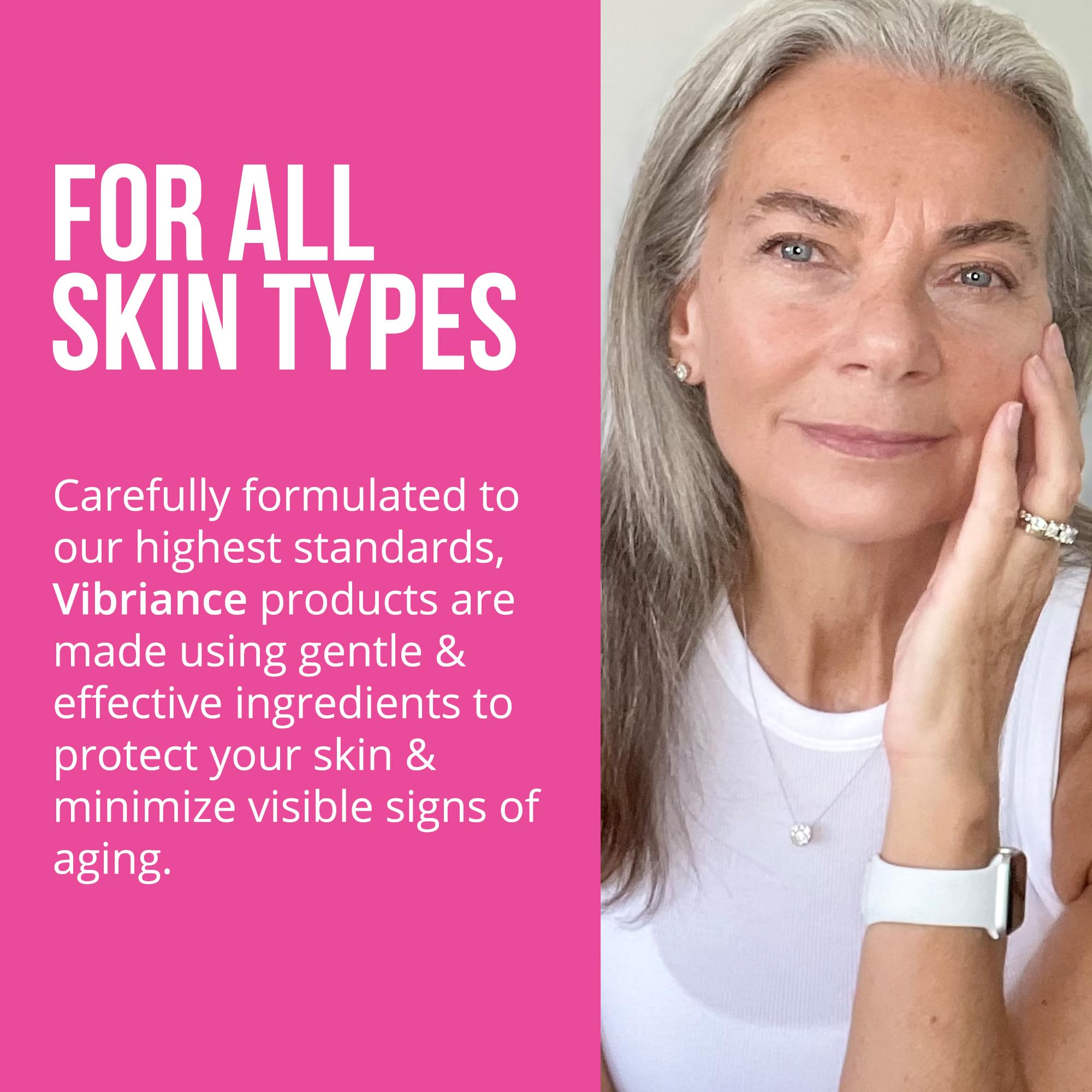 Vibriance skin texture closeup after use: visible refinement and even complexion.