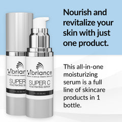 Vibriance Super C Serum application being rubbed in for quick hydration.
