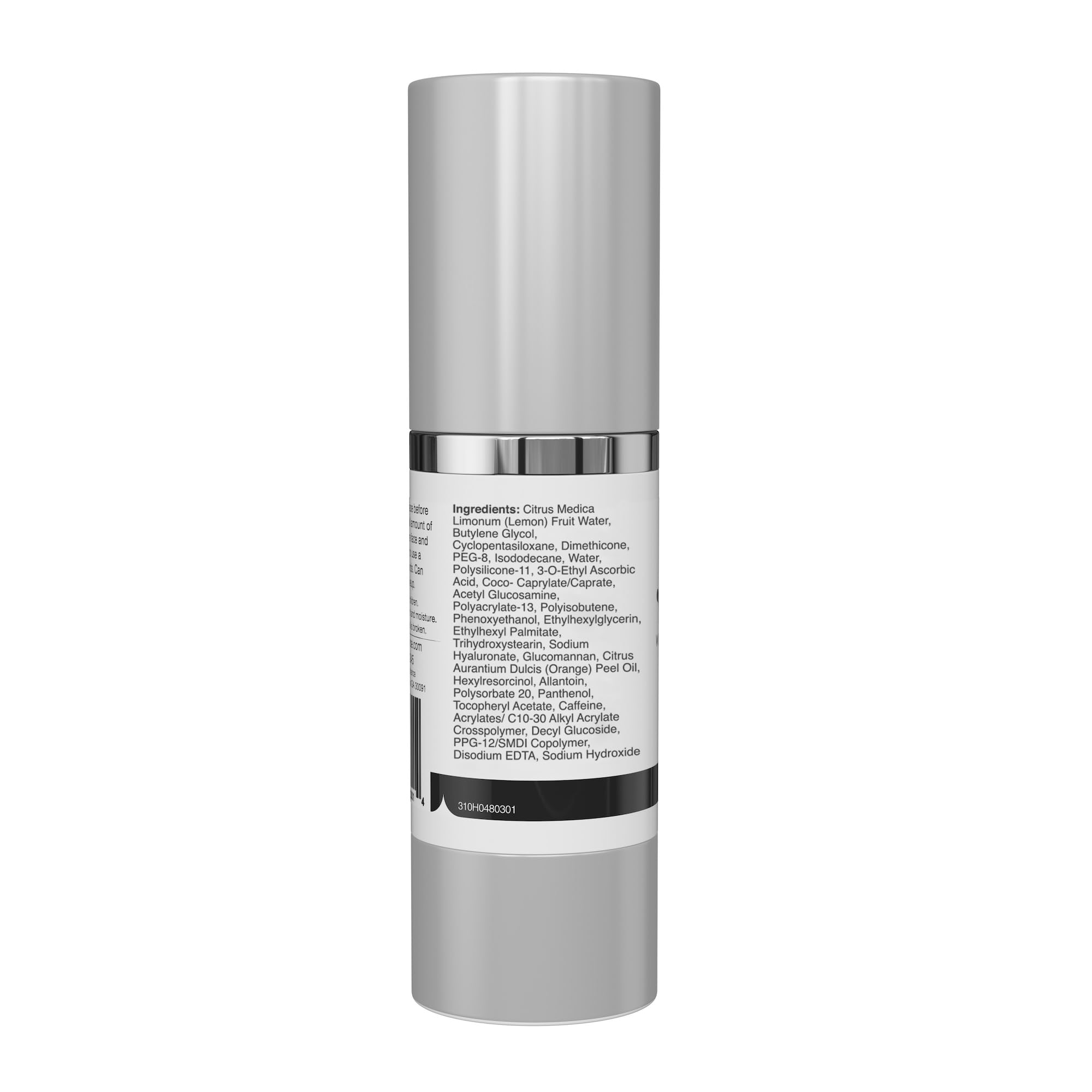 Vibriance Super C Serum before-after skin tone comparison suggests improved brightness.