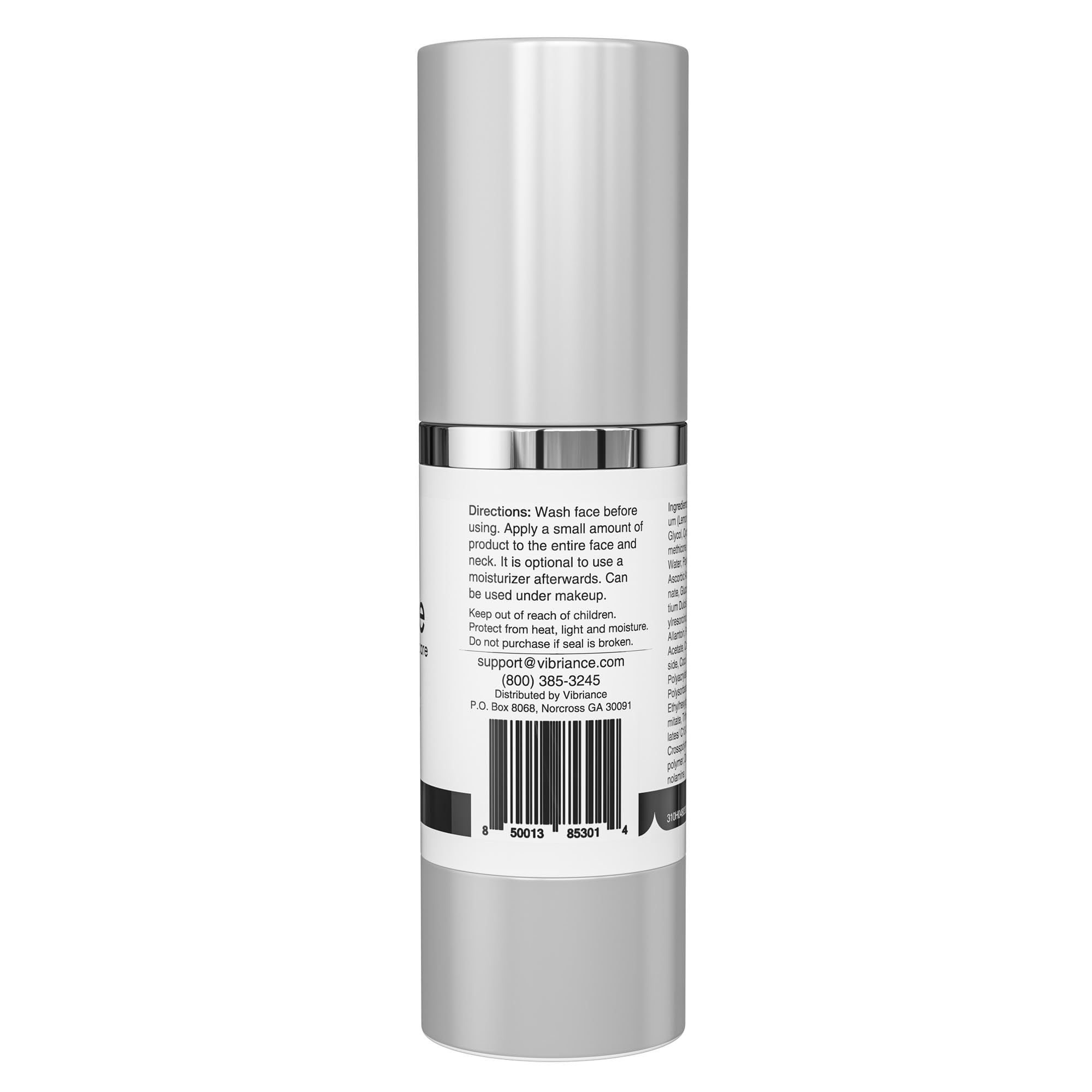 Vibriance Super C Serum eye-area use shows gentle, soothing application