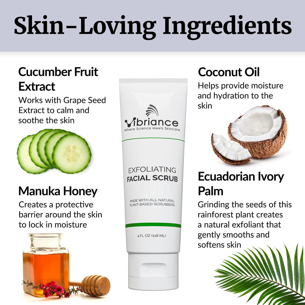 Vibriance Ultra-Gentle Face Scrub texture suggests creamy, soft exfoliation